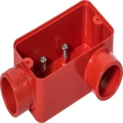 M-0810 | CONDULETE TIPO LR 2" COM ROSCA BSP PINTADO EM VERMELHO MUNSEL 5R 4/14